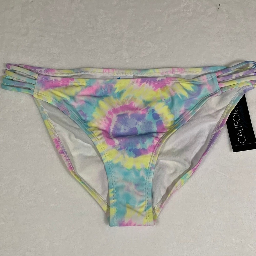NWT California Waves Tie Dye Multicolor Bikini Bottoms Size XL